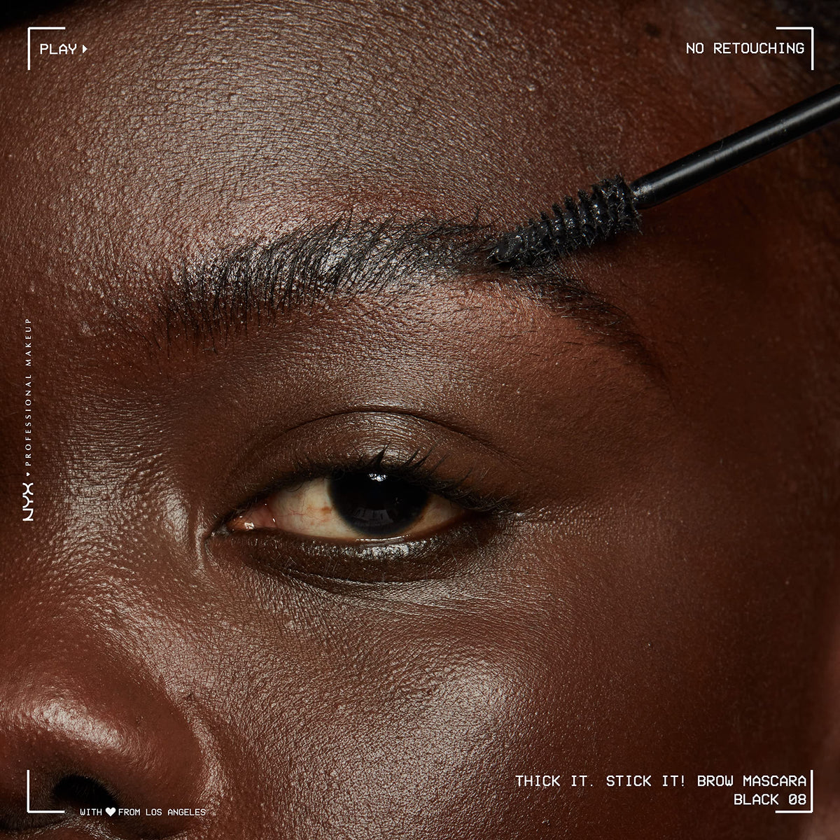 Model applying NYX Thick It Stick It Brow Gel