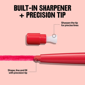Model applying REVLON ColorStay Lip Liner 640 Raisin