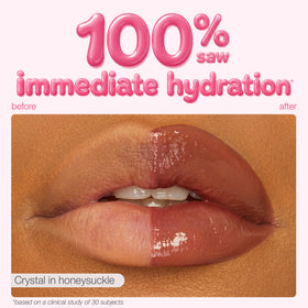 model applying tarte Maracuja Juicy Lip Plump