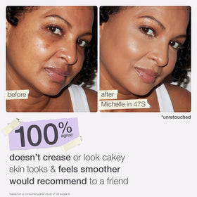 model applying tarte Shape Tape Concealer