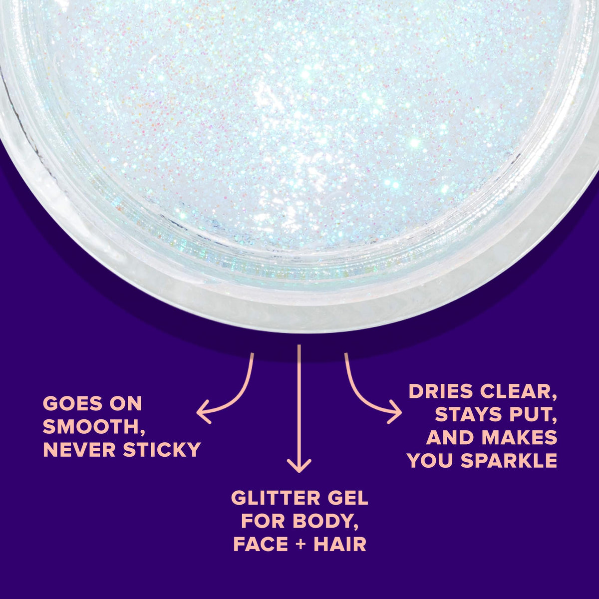 Model applying UNICORN SNOT Holographic Body Glitter Gel on cheek