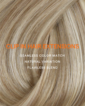 Model demonstrating Full Shine Clip in Hair Extensions in bright lighting