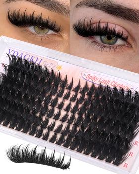 Model demonstrating YDAGKH 80D Spiky Cat Eye Lashes in makeup setup