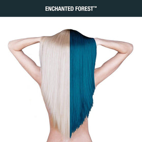 Model showcasing hair dyed with MANIC PANIC Enchanted Forest
