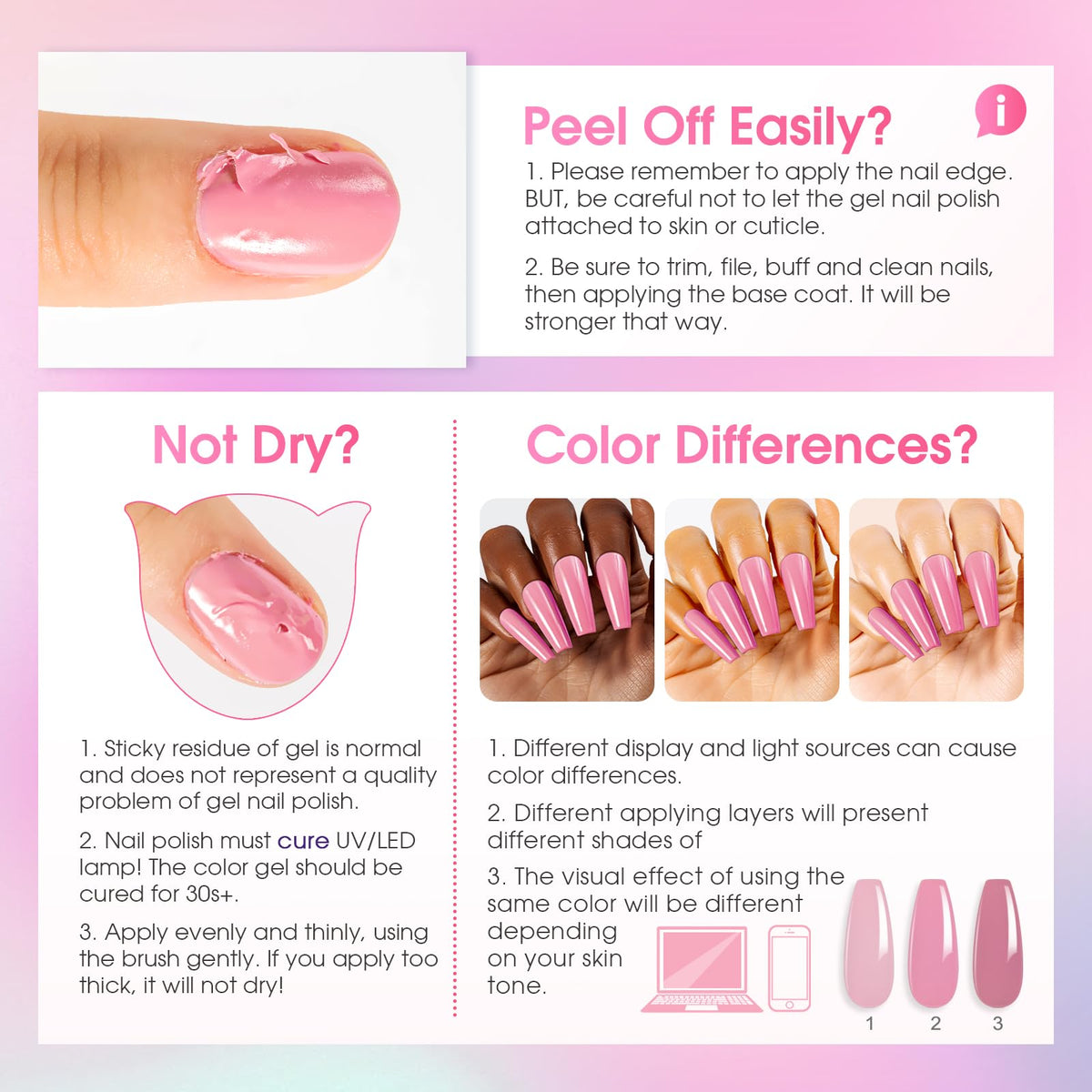 Model showcasing nails painted with ROSALIND gel polish