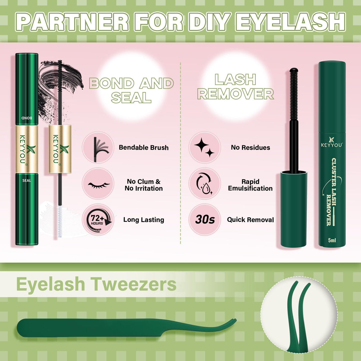 Model showcasing the dreamy comic eye effect with KEYYOU lashes