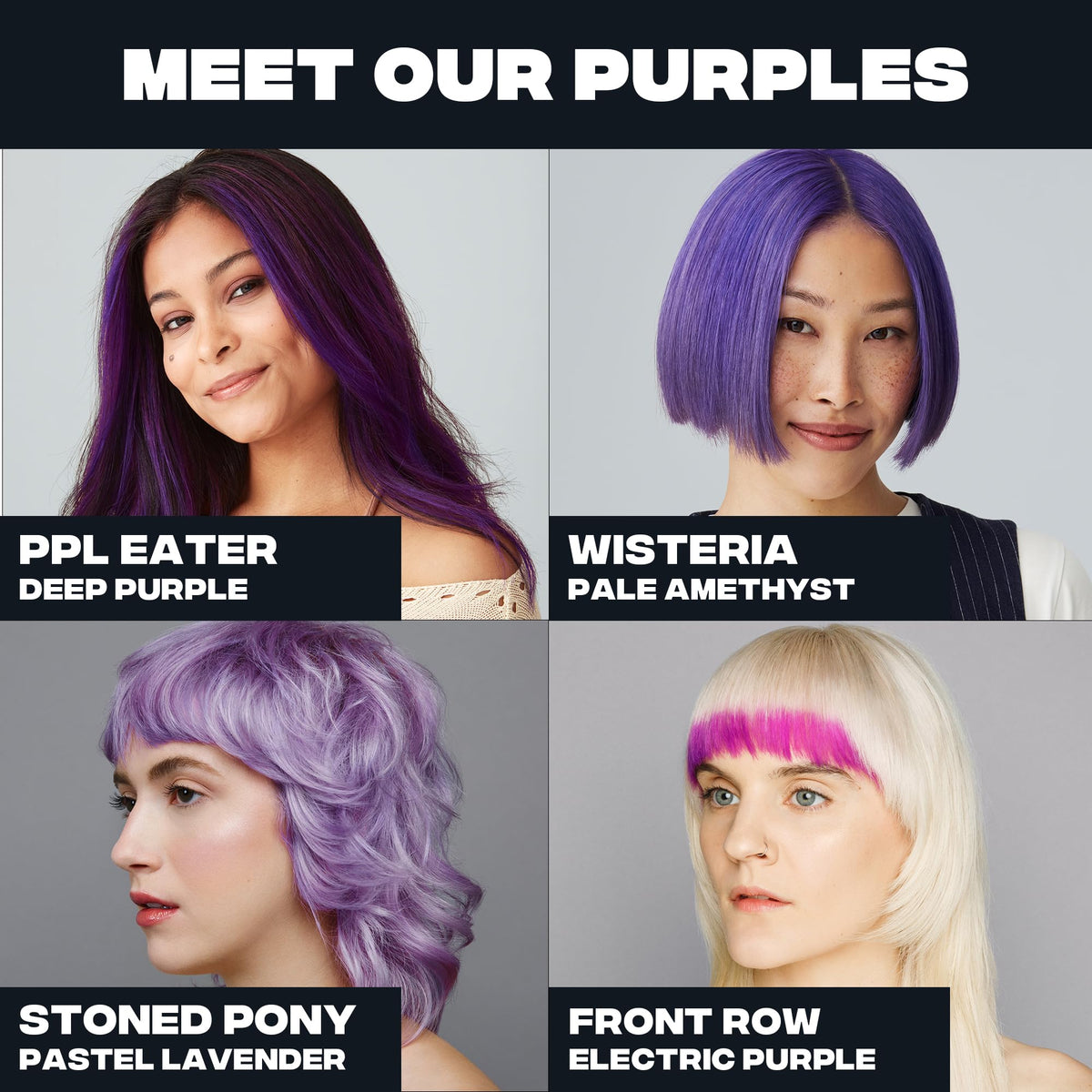 Model showing hair dyed with Good Dye Young Deep Eggplant Purple
