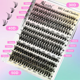 Model wearing AILAISHI lash clusters for a natural look