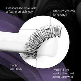 Model wearing Ardell False Eyelashes Glamour Multipack 105 for a natural look