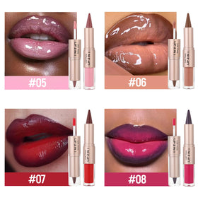 Model wearing BAISEN DIARY Cool Nude Brown lip look