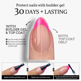 Model wearing BTARTBOXNAILS Pastel French Tip Press On Nails