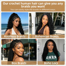 Model wearing DRESSMAKER Human Crochet Hair in a stylish look
