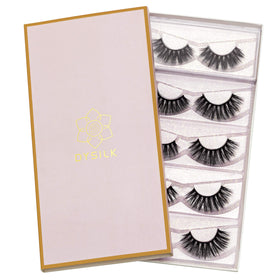 Model wearing DYSILK false eyelashes for dramatic effect