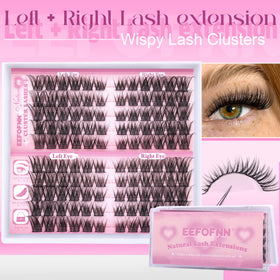 Model wearing Eefofnn Wispy Lash Clusters showcasing cat eye effect