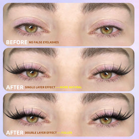 Model wearing EYDEVRO Wispy Lash Clusters