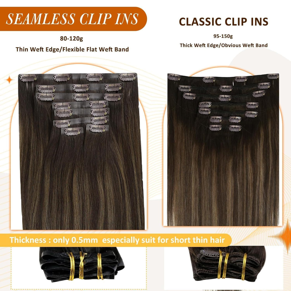Model wearing Full Shine Clip in Hair Extensions styled
