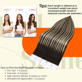Model wearing Full Shine Tape In Hair Extensions styled