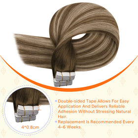 Model wearing Full Shine Tape Weft Hair Extensions