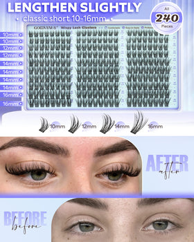 Model wearing Goddvenus lash clusters for natural look