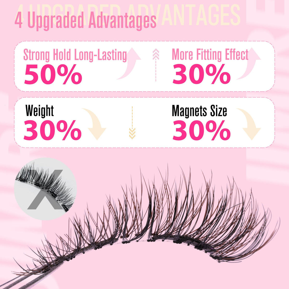 Model wearing JIMIRE magnetic eyelashes for a natural look