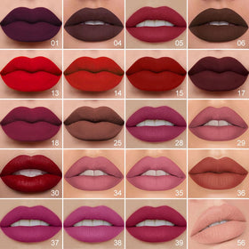 Model wearing Kaely Matte Lipstick in Mauve