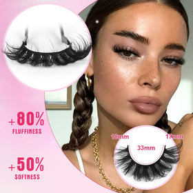 Model wearing Kiromiro 6D Fluffy Mink Lashes showcasing cat eye look
