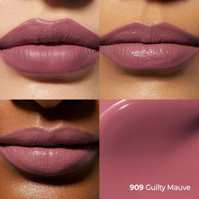 Model wearing Laka Perfect Twin Lip in Guilty Mauve