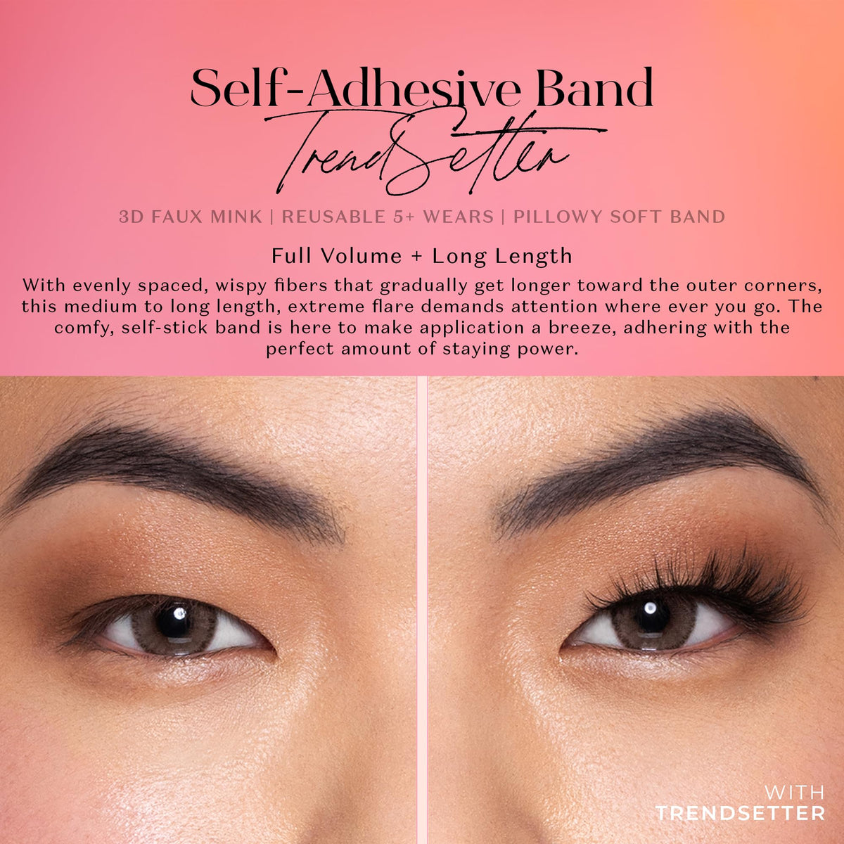 Model wearing Lilly Lashes 3D Self Adhesive Eyelashes