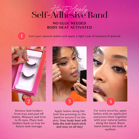 Model wearing Lilly Lashes 3D Self Adhesive Eyelashes GoGetter