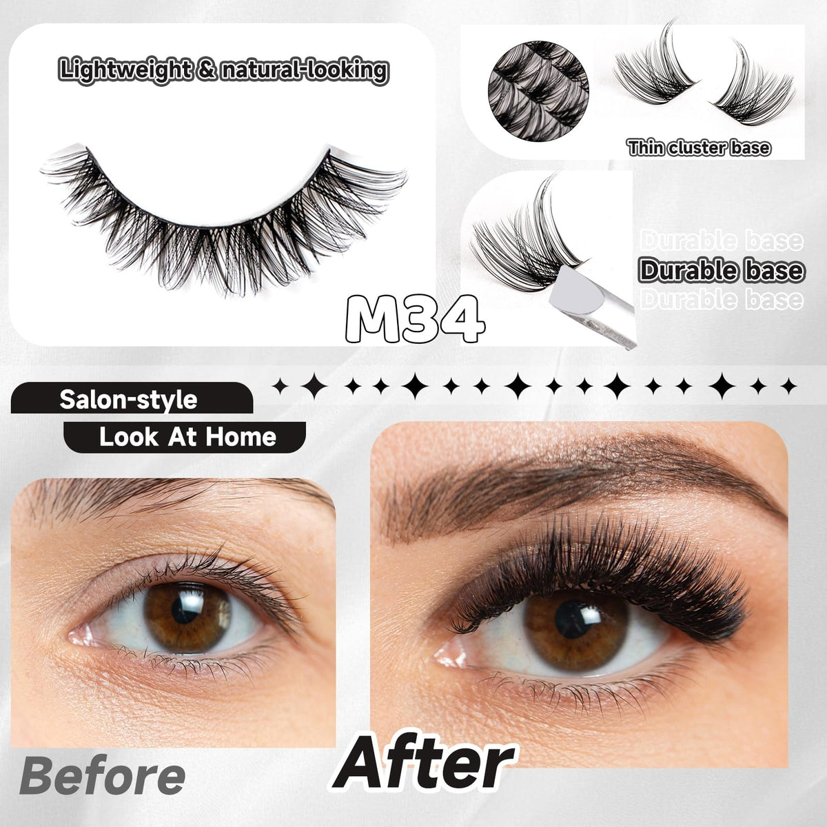 Model wearing Magnetic SL Lash Clusters showcasing dramatic eyes