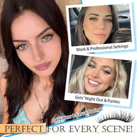 Model wearing PHKERATA Wispy Lash Clusters for natural look