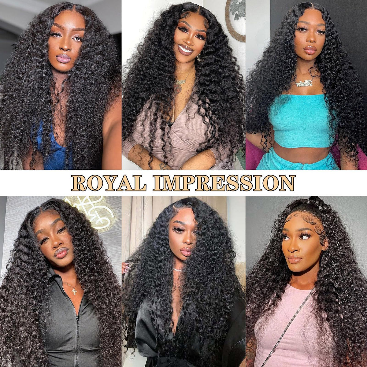 Model wearing ROYAL IMPRESSION Lace Frontal Closure