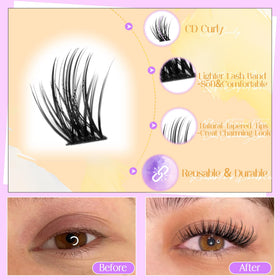 Model wearing Ruairie Lash Clusters in natural setting