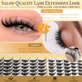 Model wearing Ruairie Manga Lash Clusters in a party setting