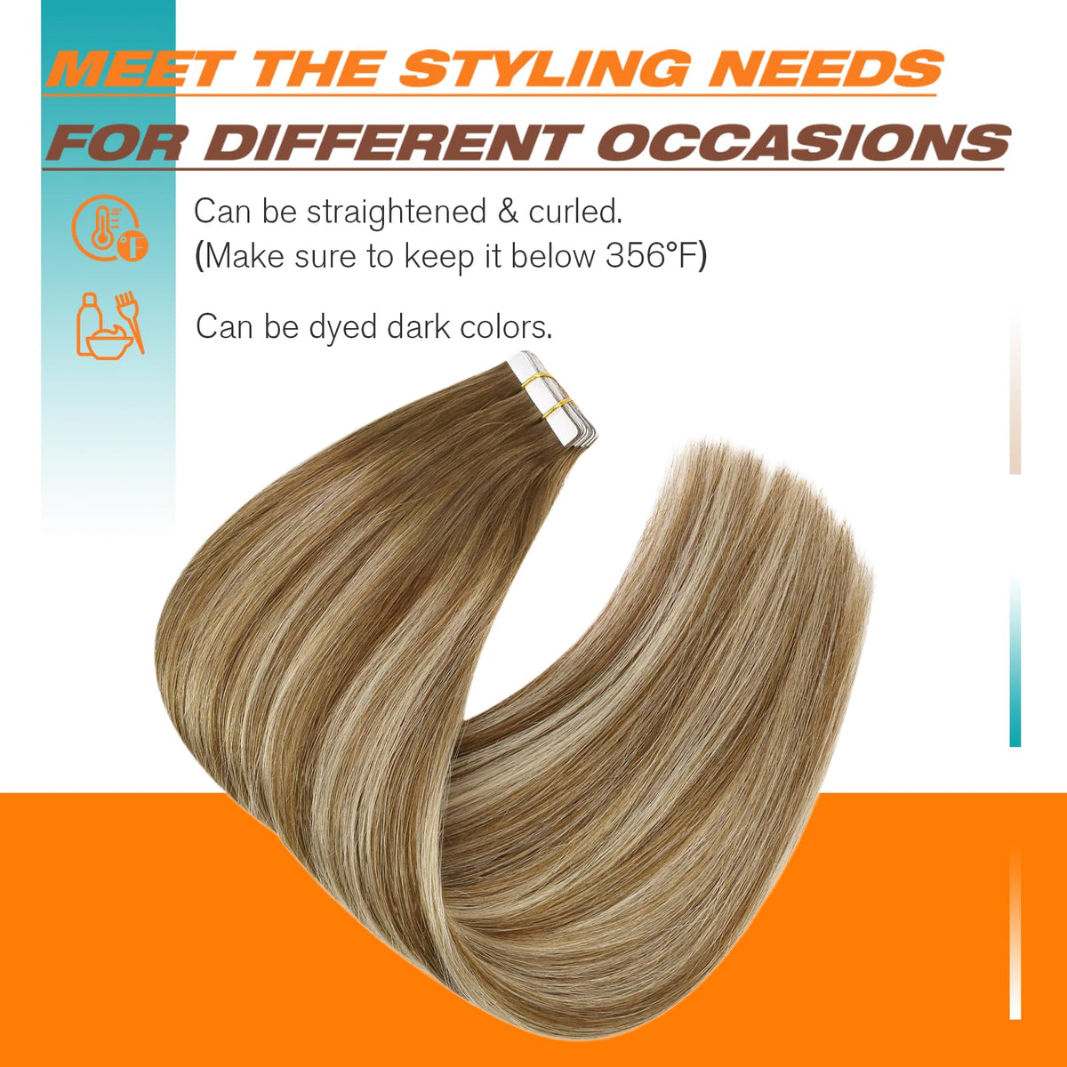 Model wearing Sunny Hair Blonde Tape in Hair Extensions