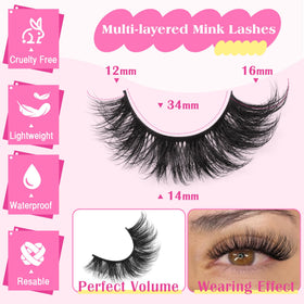 Model wearing TNFVLONEINS wispy lashes showcasing cat eye effect