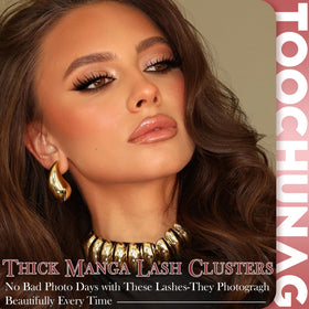 Model wearing TOOCHUNAG Manga Lash Clusters