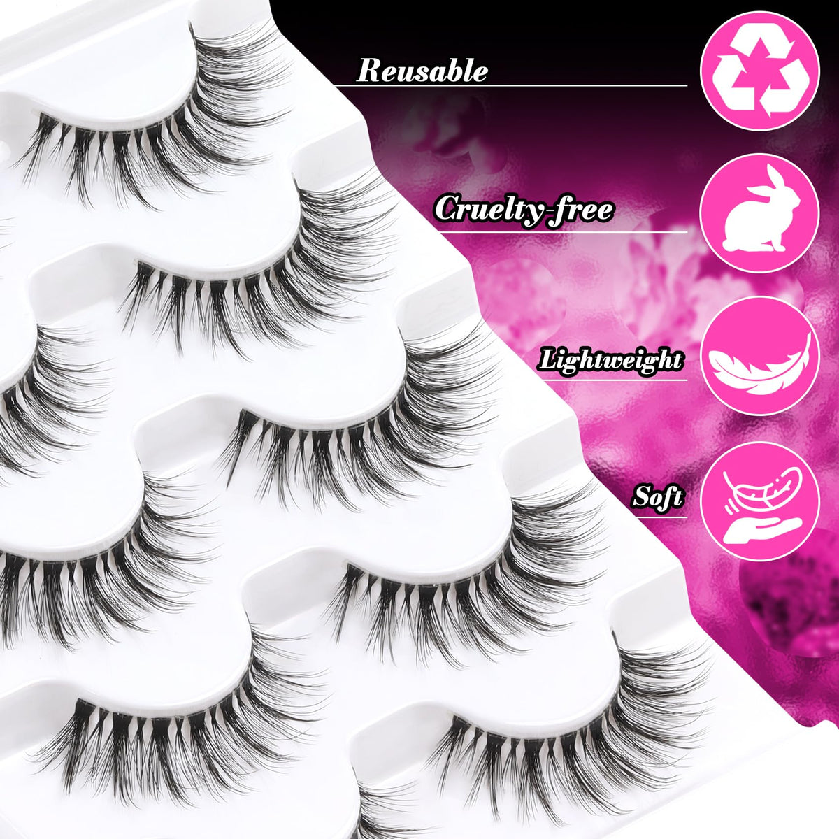 Model wearing Veleasha Cat Eye False Eyelashes