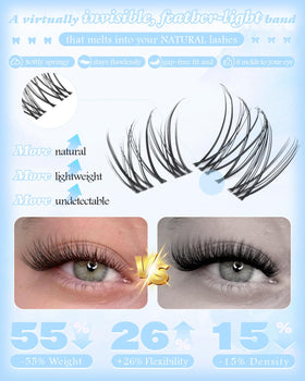Model wearing wtvane Wispy Lash Clusters for a natural look