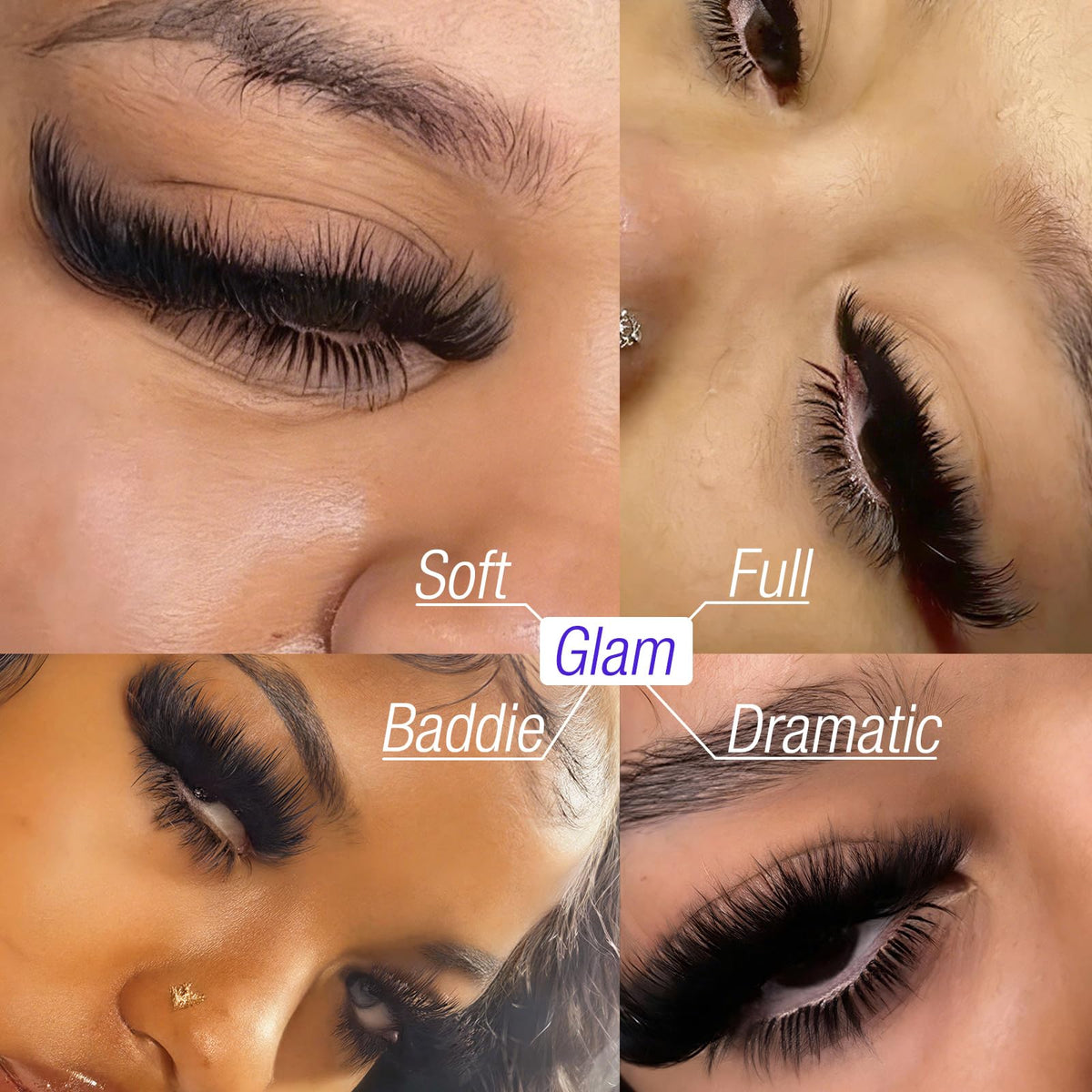 Model wearing Yawamica Fluffy Lash Clusters for a dramatic look