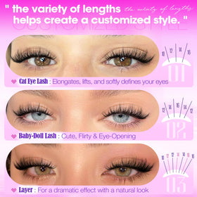 Model wearing Yawamica Fluffy Lash Clusters for a natural look