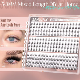Model wearing zanlufly Natural Lower Lashes for a captivating look