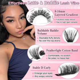 model wearing zenotti Lash Clusters for a natural look