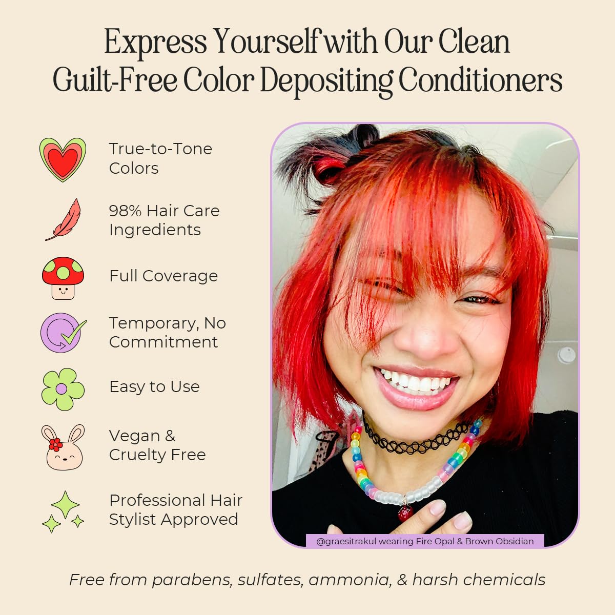 Model with vibrant orange hair using INH dye