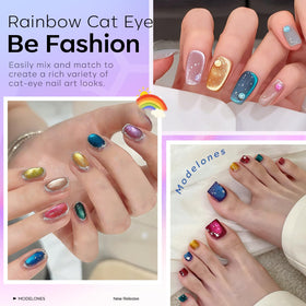 modelones 12Pcs Cat Eye Gel Nail Polish bottles close-up