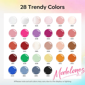 modelones 28 colours gel nail polish display