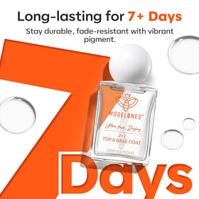 modelones 3-in-1 Nail Top & Base Coat with nail tools