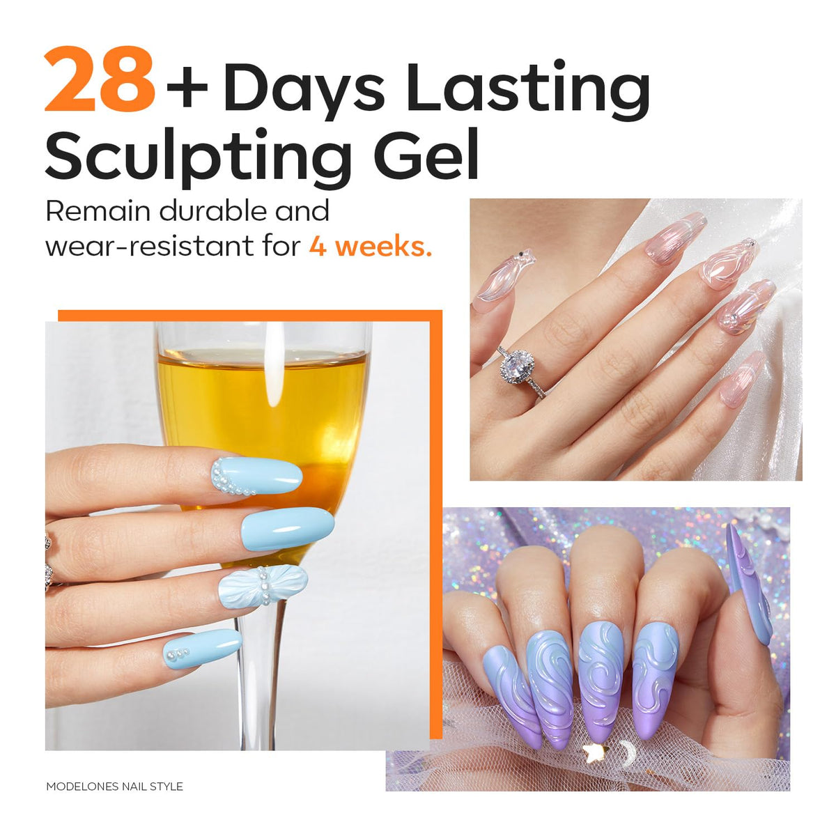 modelones 3D Nail Gel application on nails