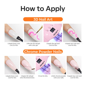 modelones 3D Nail Gel Kit with nail gems and brush