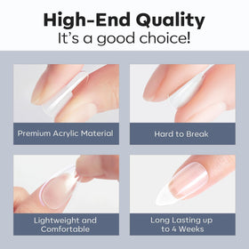 modelones Almond Nail Tips in a stylish nail art setup